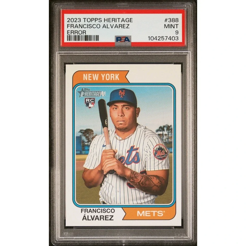 2023 Topps Heritage - ERROR Variation Francisco Alvarez‎ #388 (RC) - PSA 9 Mint